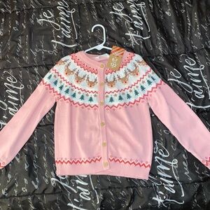 Pink Christmas Patterned Girl’s Sweater